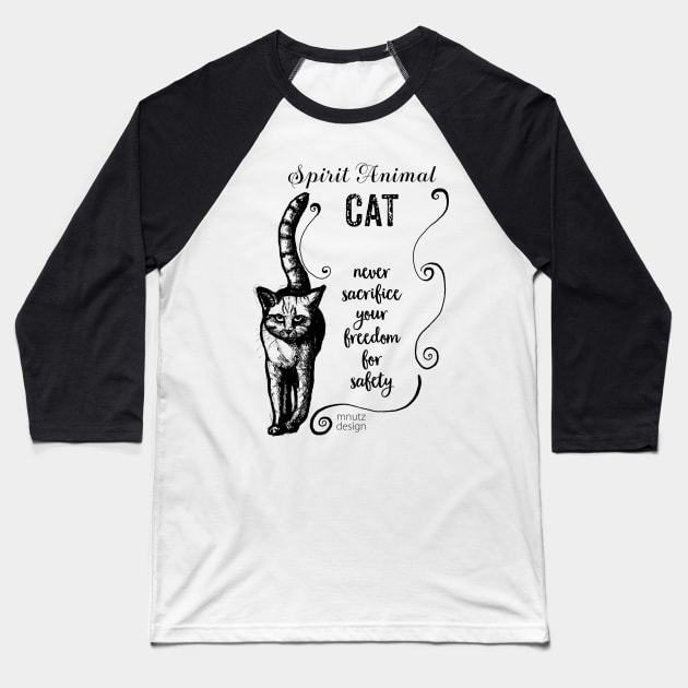 Spirit animal cat black Baseball T-Shirt by mnutz